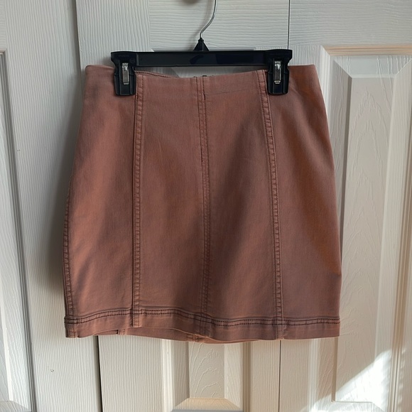 Free People Modern Femme Bodycon Mini Skirt in Mauve - Picture 2 of 3